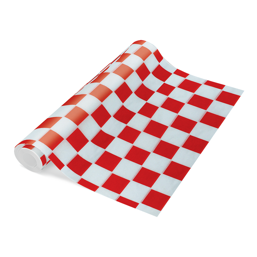 Papier biały PE arkusze 400x300 Szachownica czerwona